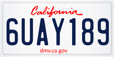 CA license plate 6UAY189