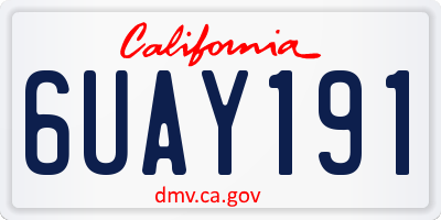 CA license plate 6UAY191