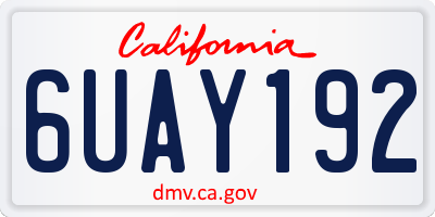 CA license plate 6UAY192