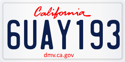 CA license plate 6UAY193