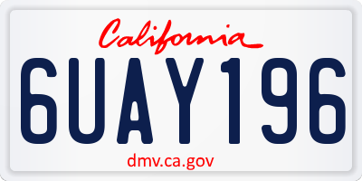 CA license plate 6UAY196