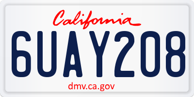 CA license plate 6UAY208