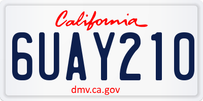 CA license plate 6UAY210
