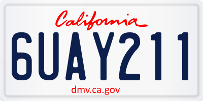 CA license plate 6UAY211