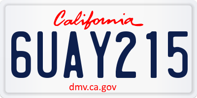 CA license plate 6UAY215