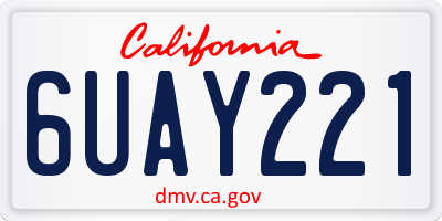 CA license plate 6UAY221