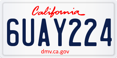 CA license plate 6UAY224