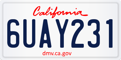 CA license plate 6UAY231