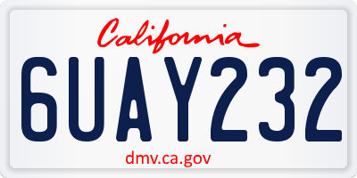 CA license plate 6UAY232