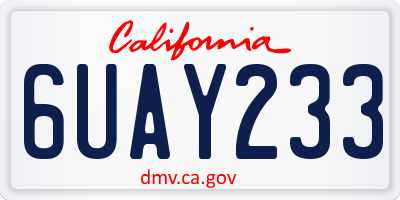 CA license plate 6UAY233