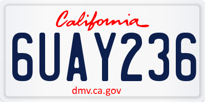 CA license plate 6UAY236