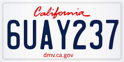CA license plate 6UAY237