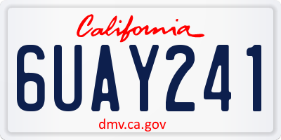 CA license plate 6UAY241