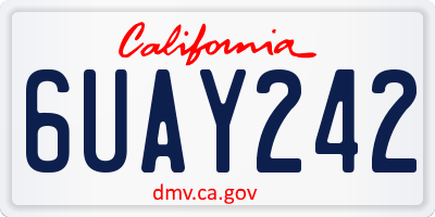 CA license plate 6UAY242