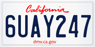 CA license plate 6UAY247