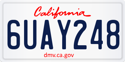 CA license plate 6UAY248