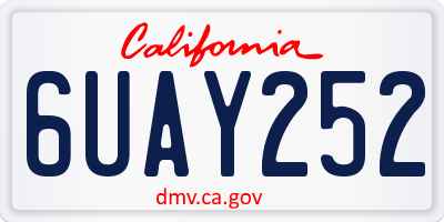 CA license plate 6UAY252