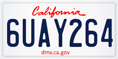 CA license plate 6UAY264