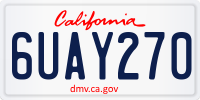 CA license plate 6UAY270