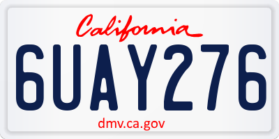 CA license plate 6UAY276