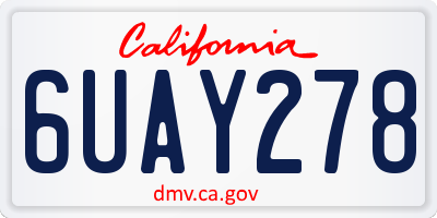 CA license plate 6UAY278