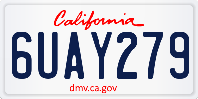 CA license plate 6UAY279