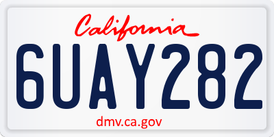 CA license plate 6UAY282
