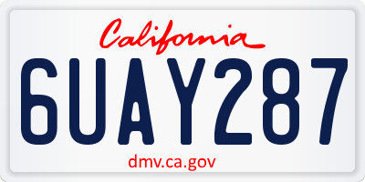 CA license plate 6UAY287