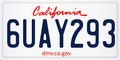 CA license plate 6UAY293
