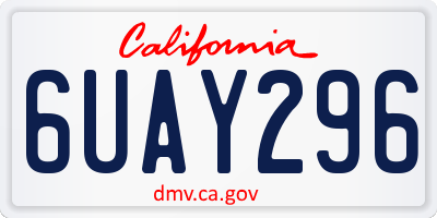CA license plate 6UAY296