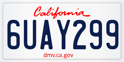 CA license plate 6UAY299