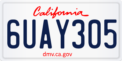 CA license plate 6UAY305