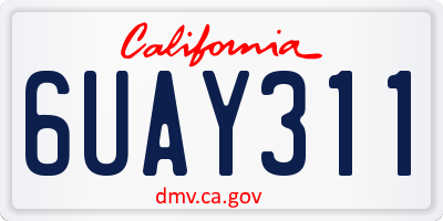 CA license plate 6UAY311