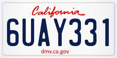 CA license plate 6UAY331