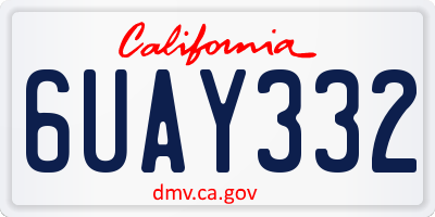 CA license plate 6UAY332