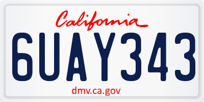 CA license plate 6UAY343