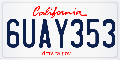 CA license plate 6UAY353