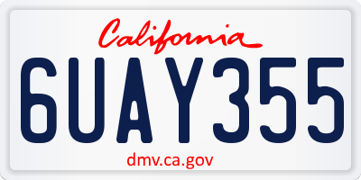 CA license plate 6UAY355