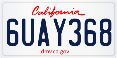CA license plate 6UAY368