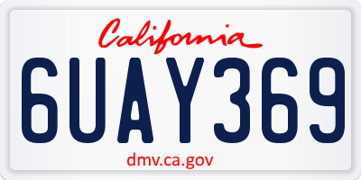 CA license plate 6UAY369
