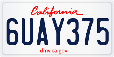 CA license plate 6UAY375