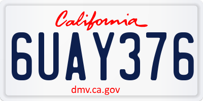 CA license plate 6UAY376