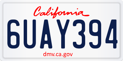 CA license plate 6UAY394