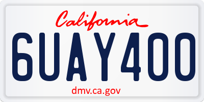 CA license plate 6UAY400