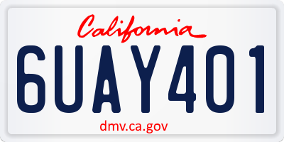 CA license plate 6UAY401