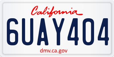 CA license plate 6UAY404