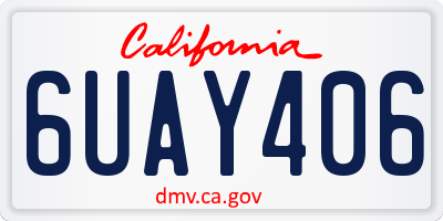 CA license plate 6UAY406