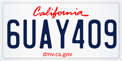 CA license plate 6UAY409