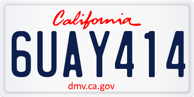 CA license plate 6UAY414