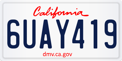 CA license plate 6UAY419